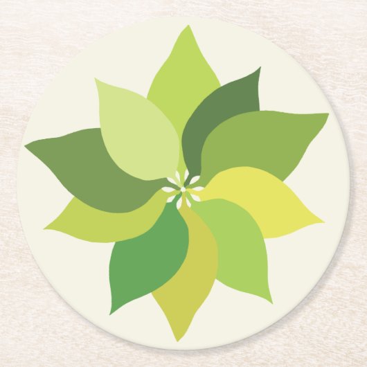 Freuen Sie sich auf Blätter. Runder Pappuntersetzer (Vorderseite)