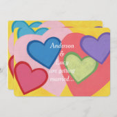 Freuen Sie sich auf bunte Herzen, auf individuelle Einladung (Vorne/Hinten)