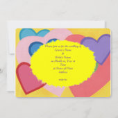 Freuen Sie sich auf bunte Herzen, auf individuelle Einladung (Rückseite)