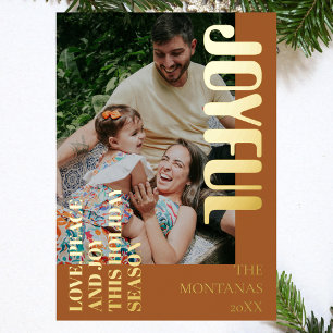 Freuen Sie sich auf das moderne Foto Gingerbrew Folien Feiertagskarte