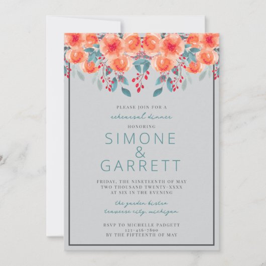 Freuen Sie sich auf das Orange und das Abendessen Einladung (Vorderseite)