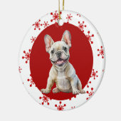 Freuen Sie sich auf den Red Snowflake Holiday Keramik Ornament (Links)