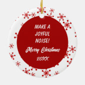 Freuen Sie sich auf den Red Snowflake Holiday Keramik Ornament (Hinten)