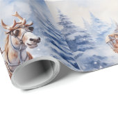 Freuen Sie sich auf die festliche Schlittenfahrt d Geschenkpapier (Rolleneckpunkt)
