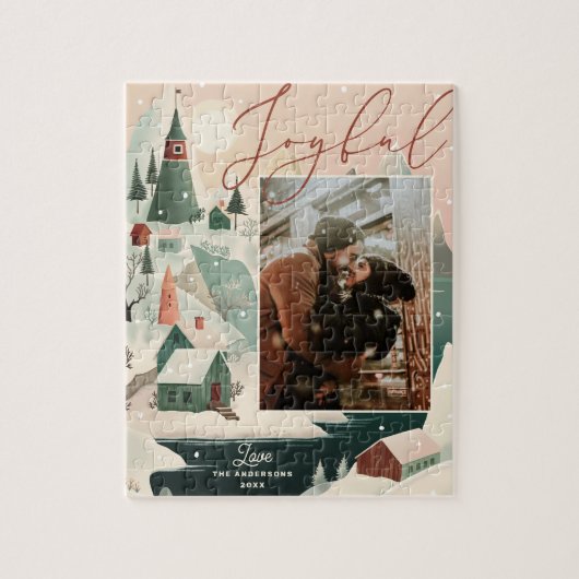 Freuen Sie sich auf die Weihnachtsgebirgslandschaf Puzzle (Vertikal)