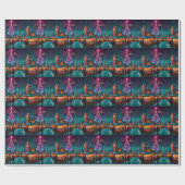 Freuen Sie sich auf die Weihnachtsszene Geschenkpapier (Flach)