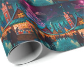 Freuen Sie sich auf die Weihnachtsszene Geschenkpapier (Rolleneckpunkt)