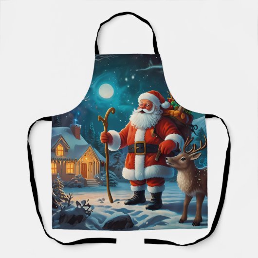 Freuen Sie sich auf die Weihnachtsszene Schürze (Vorderseite)