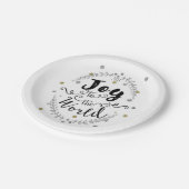 Freuen Sie sich auf die Welt Rustikale Silver Gold Pappteller (Schrägansicht)