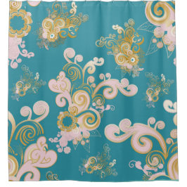 Freuen Sie sich auf ein abstraktes Blume-Blätterde Duschvorhang