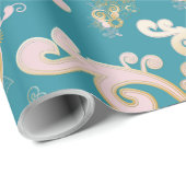 Freuen Sie sich auf ein abstraktes Blume-Blätterde Geschenkpapier (Rolleneckpunkt)