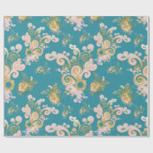 Freuen Sie sich auf ein abstraktes Blume-Blätterde Geschenkpapier (Flach)
