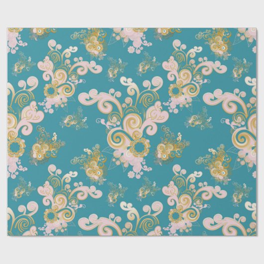 Freuen Sie sich auf ein abstraktes Blume-Blätterde Geschenkpapier (Flach)