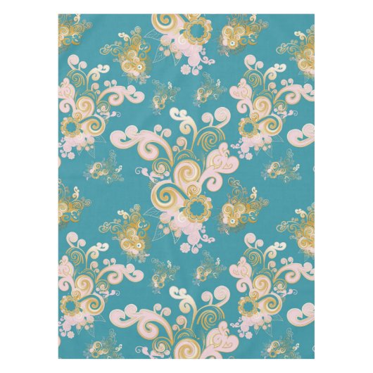 Freuen Sie sich auf ein abstraktes Blume-Blätterde Tischdecke (Vorderseite)