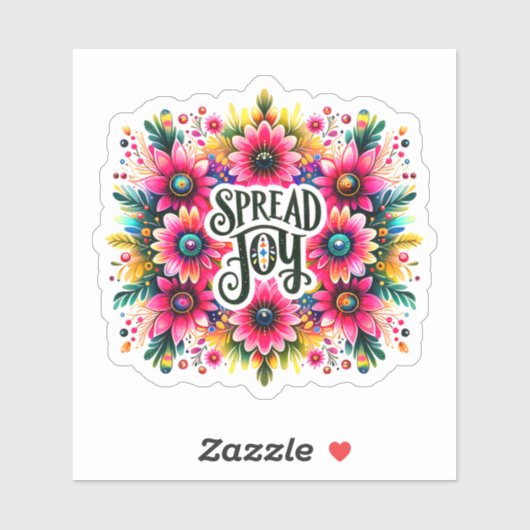 Freuen Sie sich auf ein buntes Blumendesign Aufkleber (Blatt)