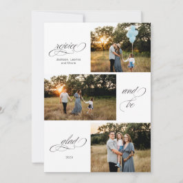 Freuen Sie sich auf ein Drei-Foto-Design Feiertagskarte