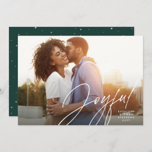 Freuen Sie sich auf ein Foto modernes Drehbuch Feiertagskarte