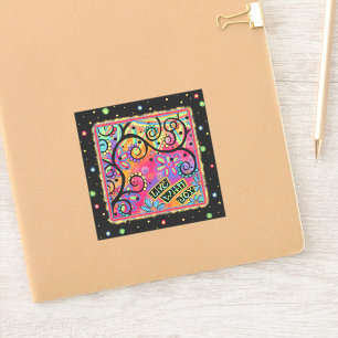 Freuen Sie sich auf ein fröhliches Leben in fröhli Aufkleber