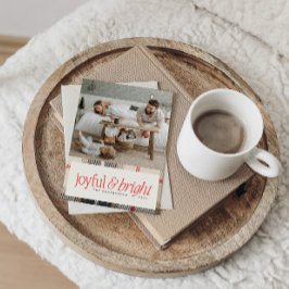 Freuen Sie sich auf ein Kariertes Foto im gemütlic Feiertagskarte