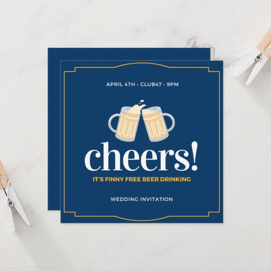 Freuen Sie sich auf ein sonniges Bier und eine Hoc Einladung (Vorderseite/Rückseite Beispiel)