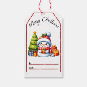 Freuen Sie sich auf ein Weihnachtsfest mit Schneem Geschenkanhänger (Vorderseite)