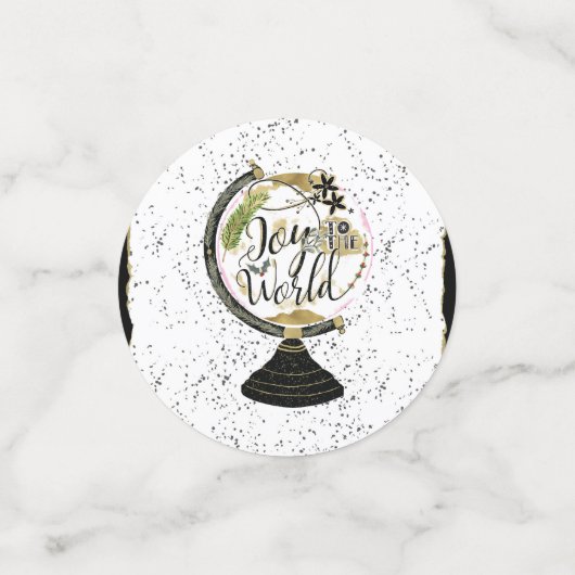 Freuen Sie sich auf ein weltweites Party mit Rot u Konfetti (Klein Vorderseite)