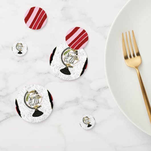 Freuen Sie sich auf ein weltweites Party mit Rot u Konfetti (Gruppe)