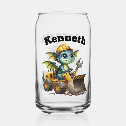 Freuen Sie sich auf einen Bauwagen Dosenglas (Rückseite)