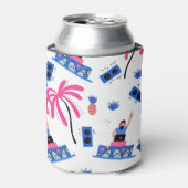 Freuen Sie sich auf einen DJ, tropisches Strandmus Dosenkühler (Kanne Vorderseite)