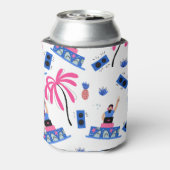 Freuen Sie sich auf einen DJ, tropisches Strandmus Dosenkühler (Kanne Rückseite)