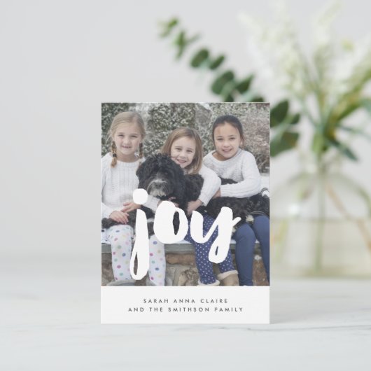 Freuen Sie sich auf einen Familienurlaub im Foto Postkarte (Stehend Vorderseite)