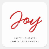 Freuen Sie sich auf einen modernen Urlaub in Rot u Quadratischer Aufkleber (Vorderseite)