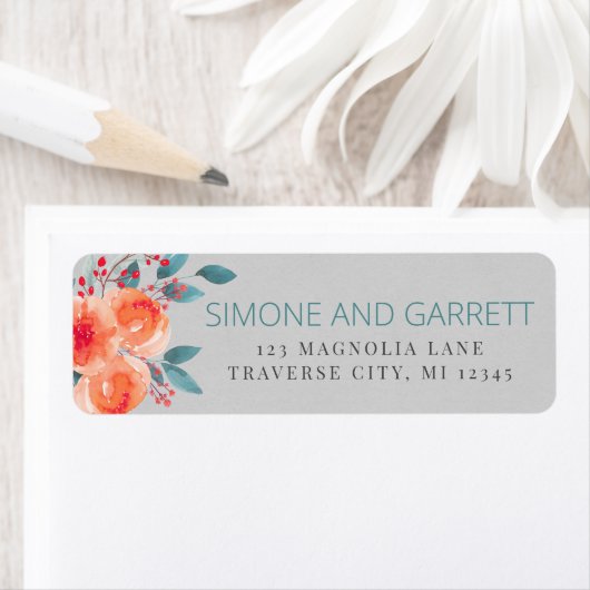 Freuen Sie sich auf florale Orange und Aquamarine  (Insitu)