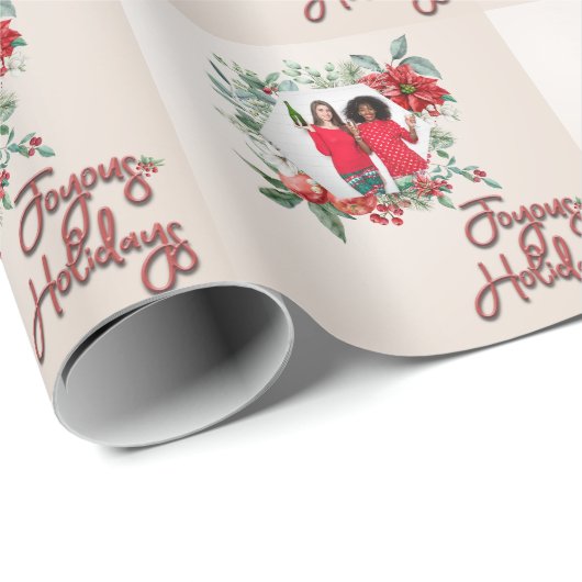 Freuen Sie sich auf Freudenurlaub Custom Foto Gemu Geschenkpapier (Rolleneckpunkt)