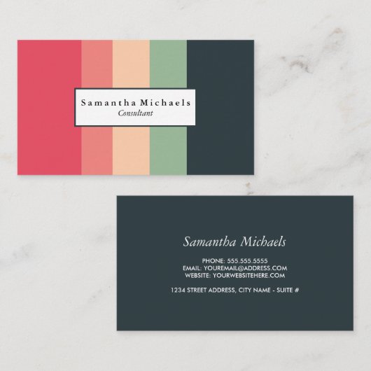 Freuen Sie sich auf fröhliche Farbblock-Visitenkar Visitenkarte (Vorne/Hinten)