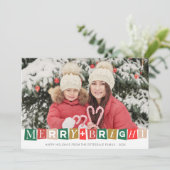 Freuen Sie sich auf fröhliche und helle Fotokarte Dankeskarte (Stehend Vorderseite)