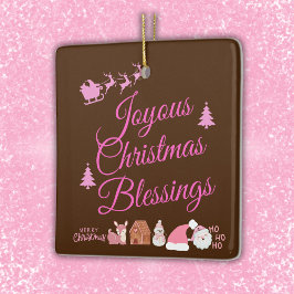 Freuen Sie sich auf fröhliche Weihnachts-Segnungen Keramikornament