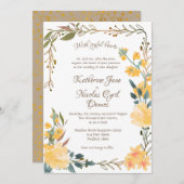 Freuen Sie sich auf goldene Blüten Einladung (Vorne/Hinten)