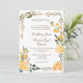Freuen Sie sich auf goldene Blüten Einladung (Stehend Vorderseite)