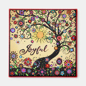 Freuen Sie sich auf Hübsche Bäume, farbenfrohe Blu Magnet (Vorne)