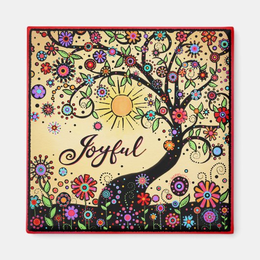 Freuen Sie sich auf Hübsche Bäume, farbenfrohe Blu Magnet (Vorne)