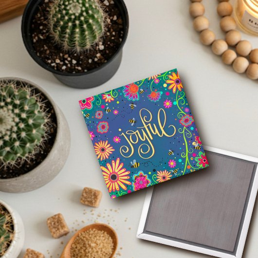 Freuen Sie sich auf Hübsche Blumenbienen Magnet