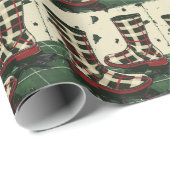 Freuen Sie sich auf Karierte Regenboote - Weihnach Geschenkpapier (Rolleneckpunkt)