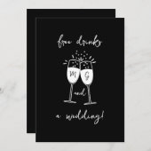 Freuen Sie sich auf Lässige Drinks und eine Hochze Einladung (Vorne/Hinten)