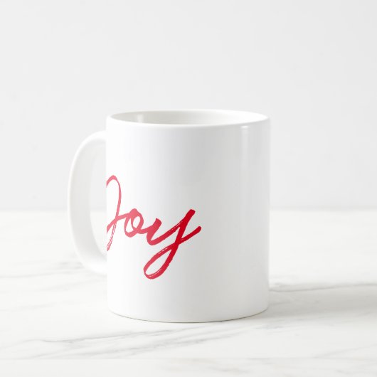 Freuen Sie sich auf moderne, rot-weiße Weihnachten Kaffeetasse (Vorderseite Links)