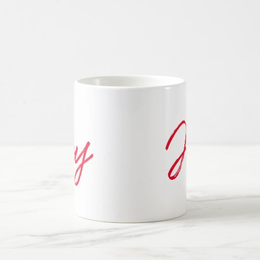 Freuen Sie sich auf moderne, rot-weiße Weihnachten Kaffeetasse (Mittel)