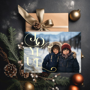 Freuen Sie sich auf moderne Typografie Elegant Min Folien Feiertagspostkarte