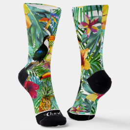 Freuen Sie sich auf tropische Flora mit Toucans Socken