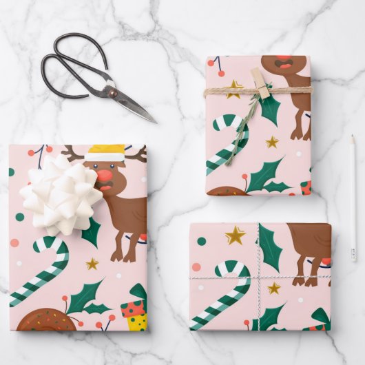 Freuen Sie sich auf Urlaub mit unserem festlichen  Geschenkpapier Set (Vorderseite)