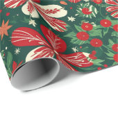 Freuen Sie sich auf Weihnachten-Blume und Sterne Geschenkpapier (Rolleneckpunkt)